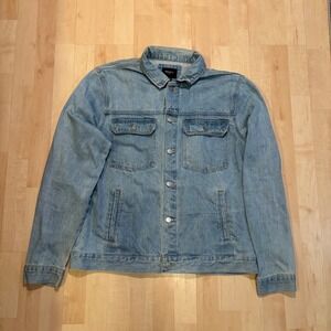 Forever 21 Mens Classic Light Wash Denim Trucker Jacket Size XL